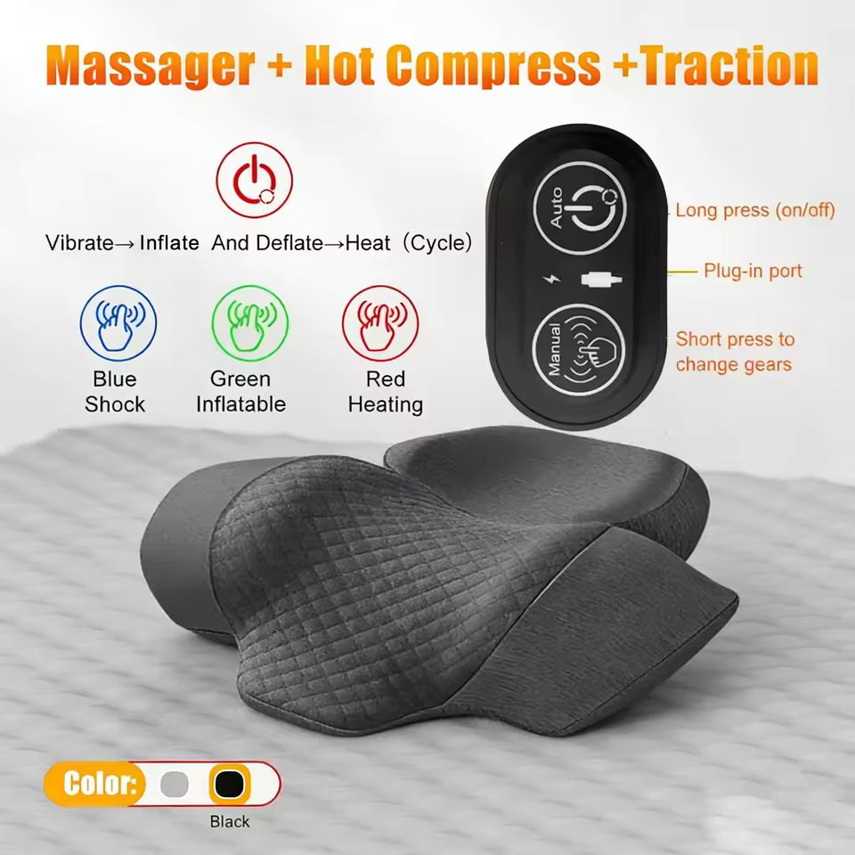AlignNeck Pro – Heated Cervical Traction Pillow | Vibration Massage