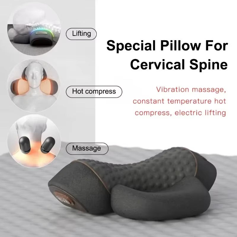 AlignNeck Pro – Heated Cervical Traction Pillow | Vibration Massage