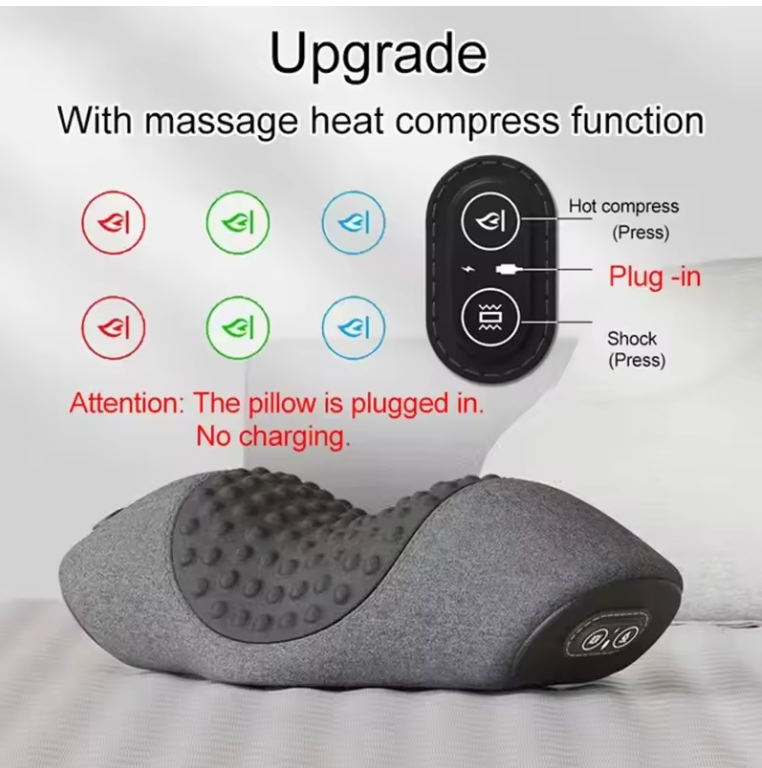 AlignNeck Pro – Heated Cervical Traction Pillow | Vibration Massage