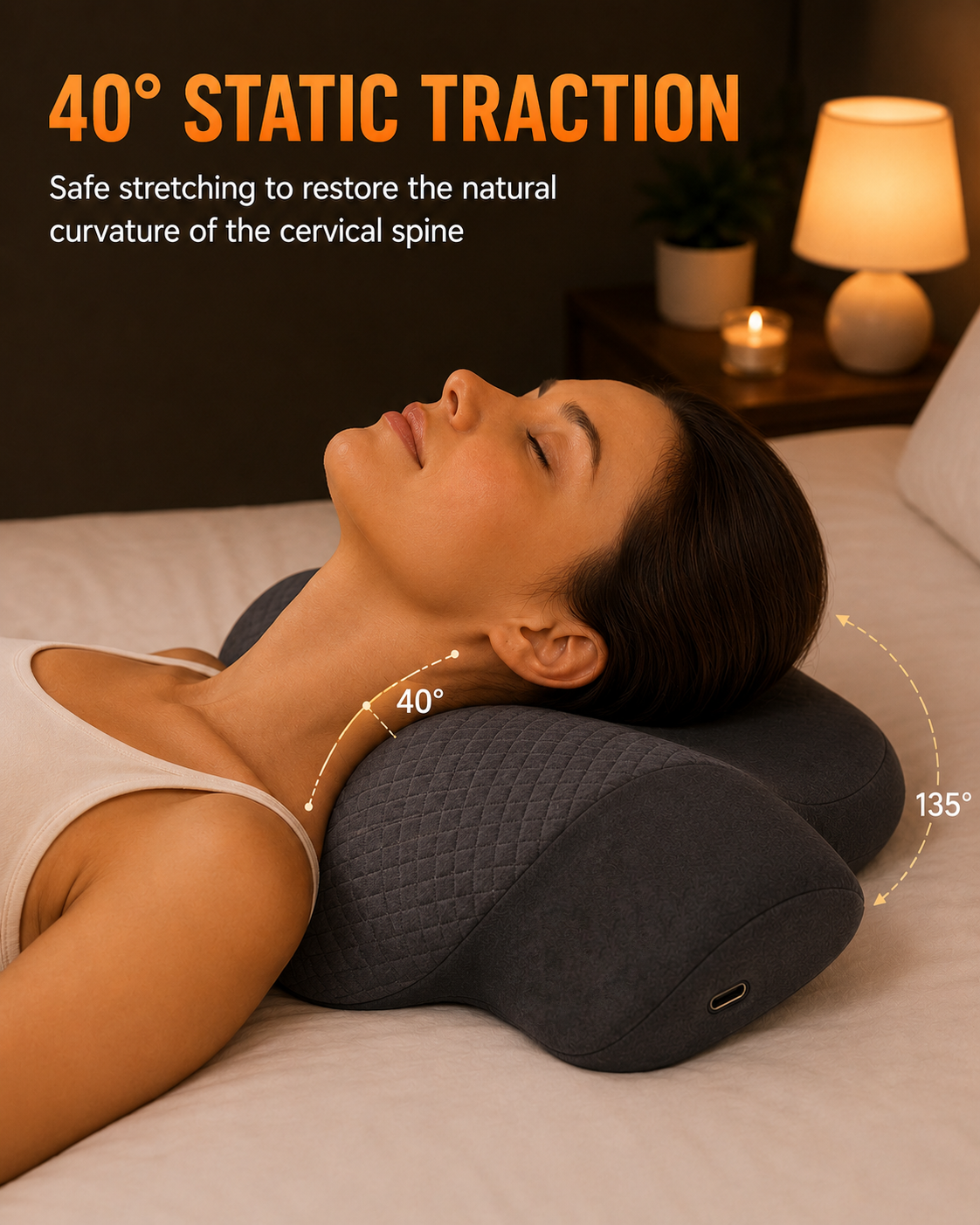 AlignNeck Pro – Heated Cervical Traction Pillow | Vibration Massage