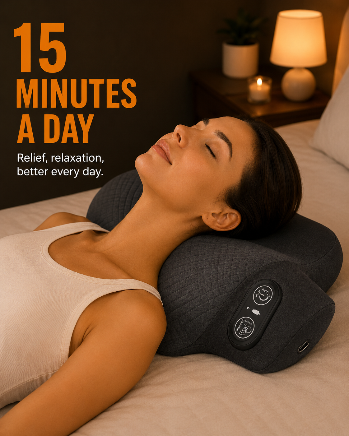 AlignNeck Pro – Heated Cervical Traction Pillow | Vibration Massage