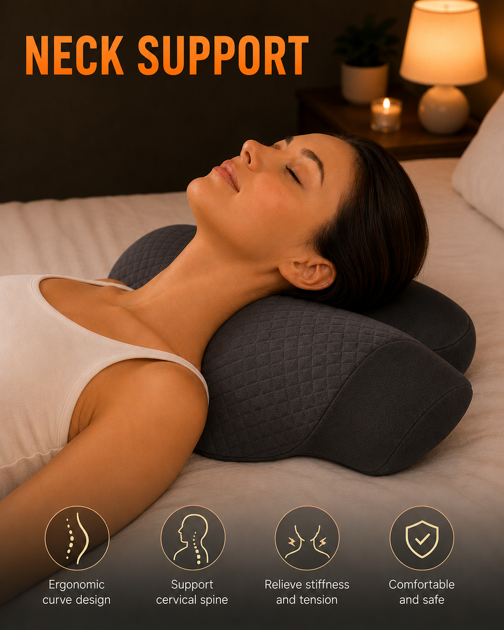 AlignNeck Pro – Heated Cervical Traction Pillow | Vibration Massage